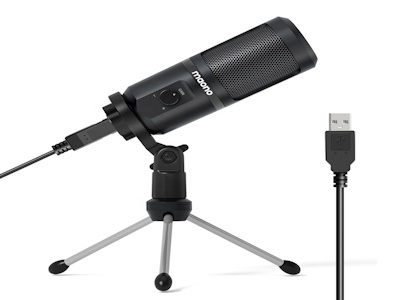 Maono Recording Microphone With Microphone Gain Microfon With Tripod