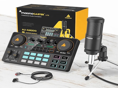 Maonocaster Настольный Микрофон Для Записи С Подставкой Для Штатива Аудио Миксер Звуковая Карта И Монитор Наушники Для Пения