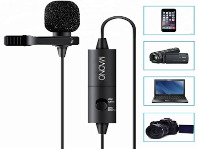 Maono 3,5mm Портативный Мини Скрытая Камера Микрофон С Микрофоном,Зажим Для Микрофона